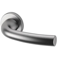 Poignées de porte doubles sur rosaces - Arcade - aluminium NORMBAU