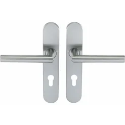 Poignées de porte droites sur plaques - inox 304 - Ligne 19 type V NORMBAU