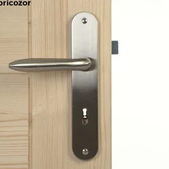Poignées de porte en alu sur plaques acier - entraxe 195 mm - Égée CADAP