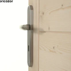 Poignées de porte en alu sur plaques acier - entraxe 195 mm - Égée CADAP