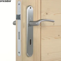Poignées de porte sur grande plaque - aluminium anodisé - Ibiza HOPPE