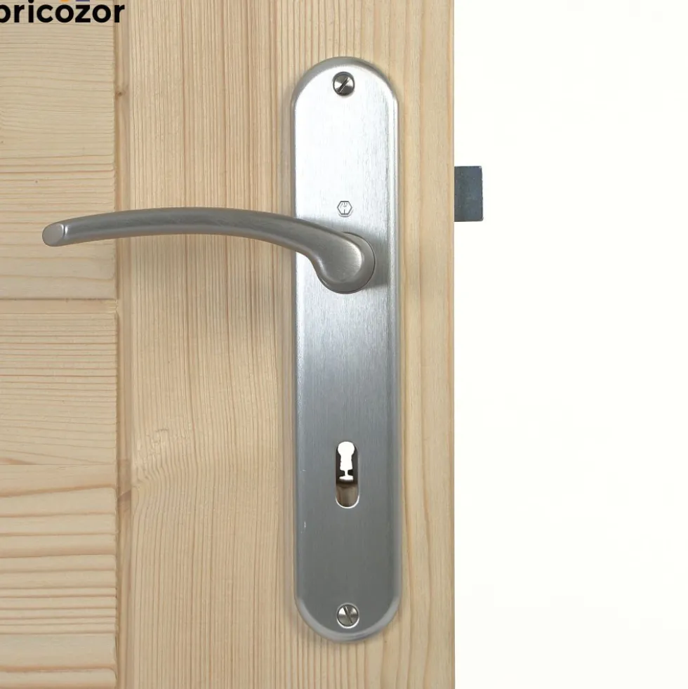 Poignées de porte sur grande plaque - aluminium anodisé - Ibiza HOPPE