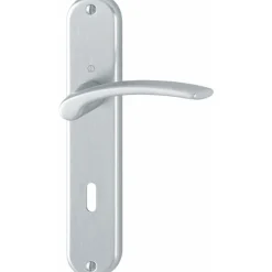 Poignées de porte sur grande plaque - aluminium anodisé - Ibiza HOPPE