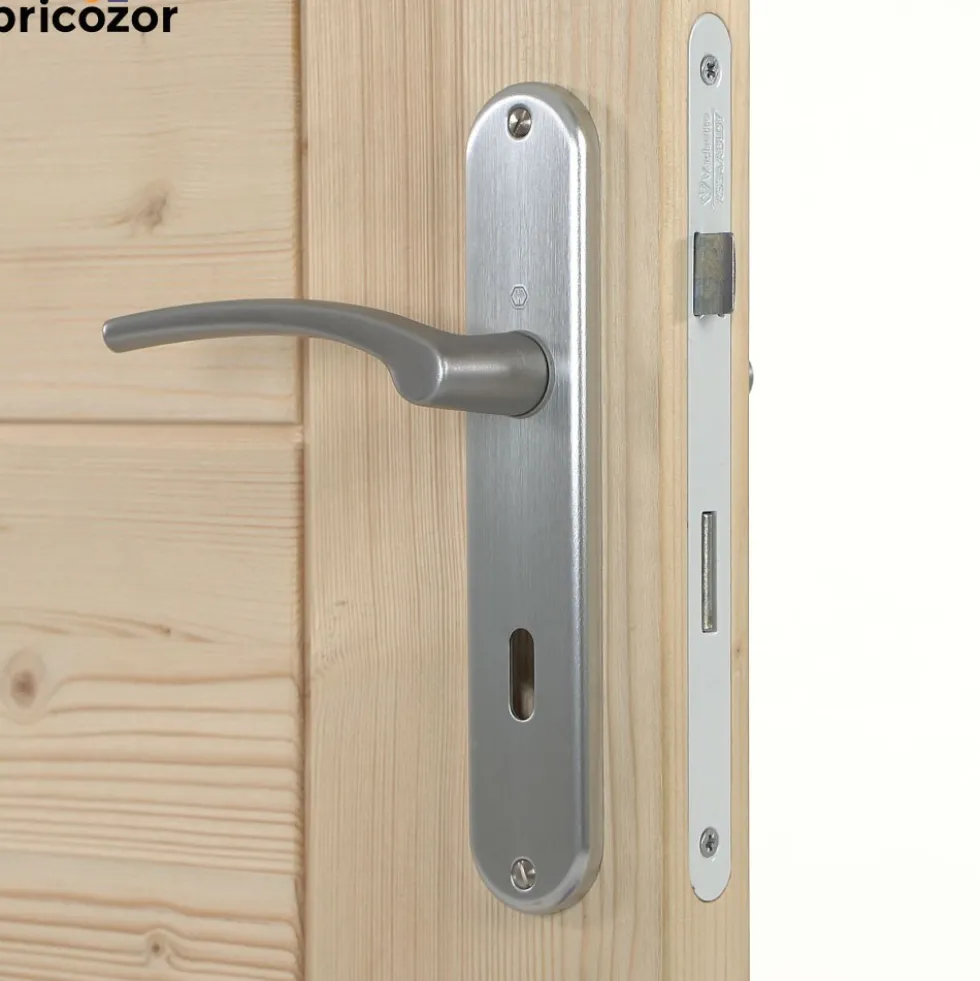 Poignées de porte sur grande plaque - aluminium anodisé - Ibiza HOPPE