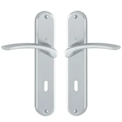 Poignées de porte sur grande plaque - aluminium anodisé - Ibiza HOPPE