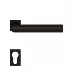 Poignées de porte sur mini-rosace carrée série ER 28QM Rhodos - noir mat KARCHER DESIGN