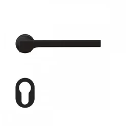 Poignées de porte sur mini-rosaces rondes série ER 57M Soho - noir mat KARCHER DESIGN
