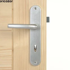 Poignées de porte sur petites plaques - entraxe 165 mm - aluminium BRICOZOR