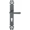 Poignées de porte sur plaques - aluminium gris métal - Elba HOPPE