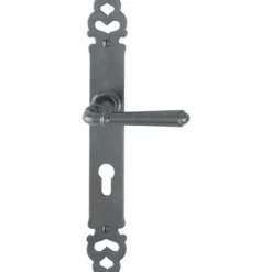 Poignées de porte sur plaques - aluminium gris métal - Elba HOPPE
