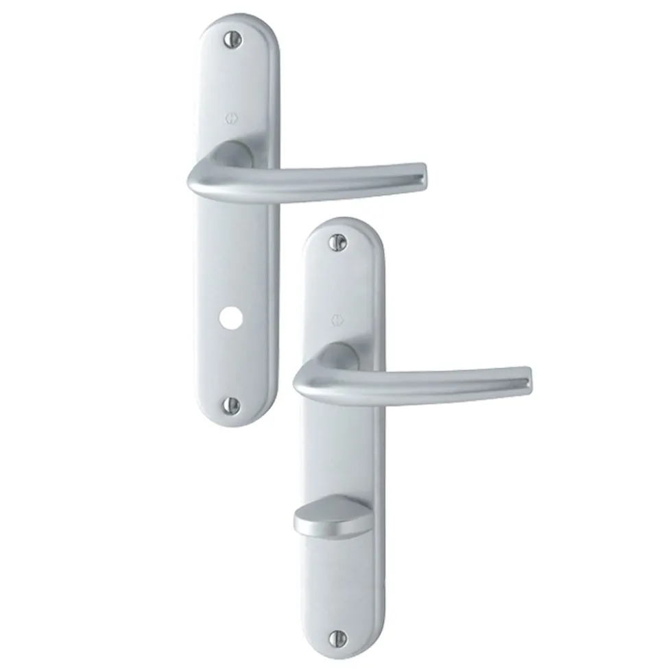 Poignées de porte sur plaques - EA 195 mm - argent - San Diego HOPPE