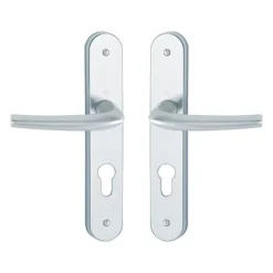 Poignées de porte sur plaques - EA 195 mm - argent - San Diego HOPPE