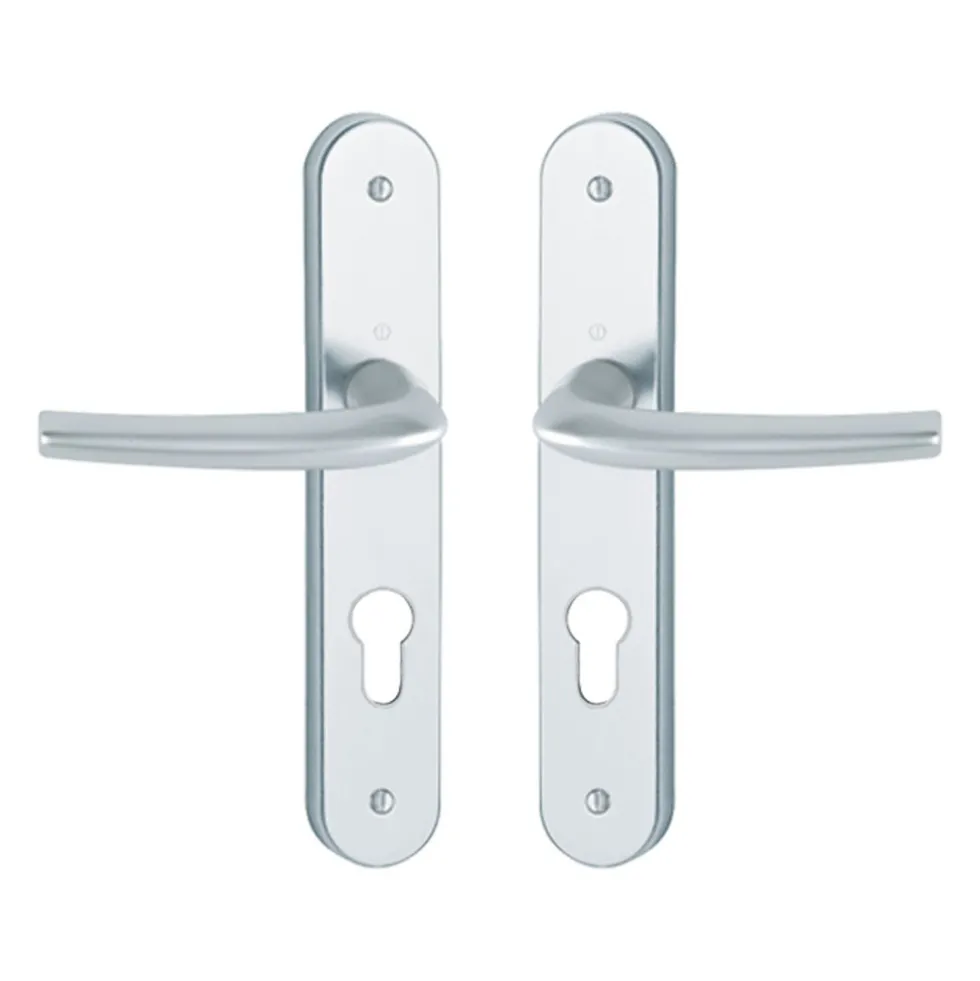 Poignées de porte sur plaques - EA 195 mm - argent - San Diego HOPPE