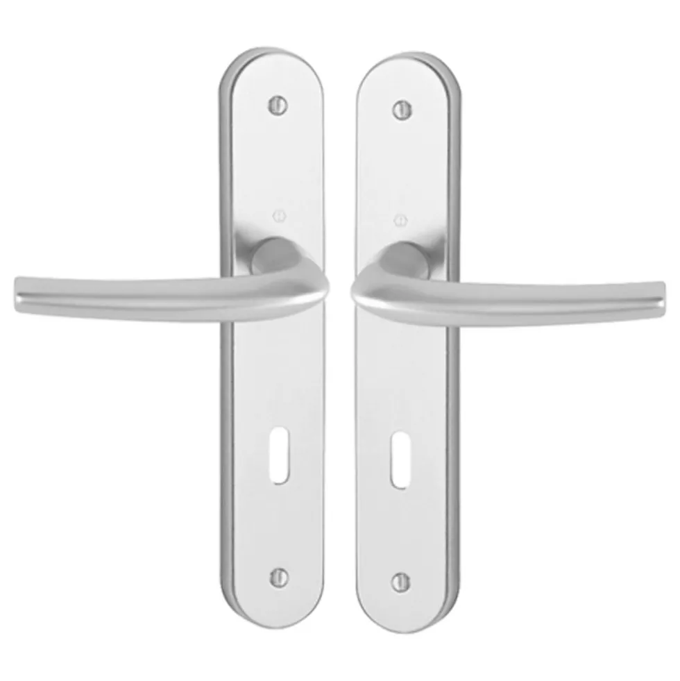 Poignées de porte sur plaques - EA 195 mm - argent - San Diego HOPPE