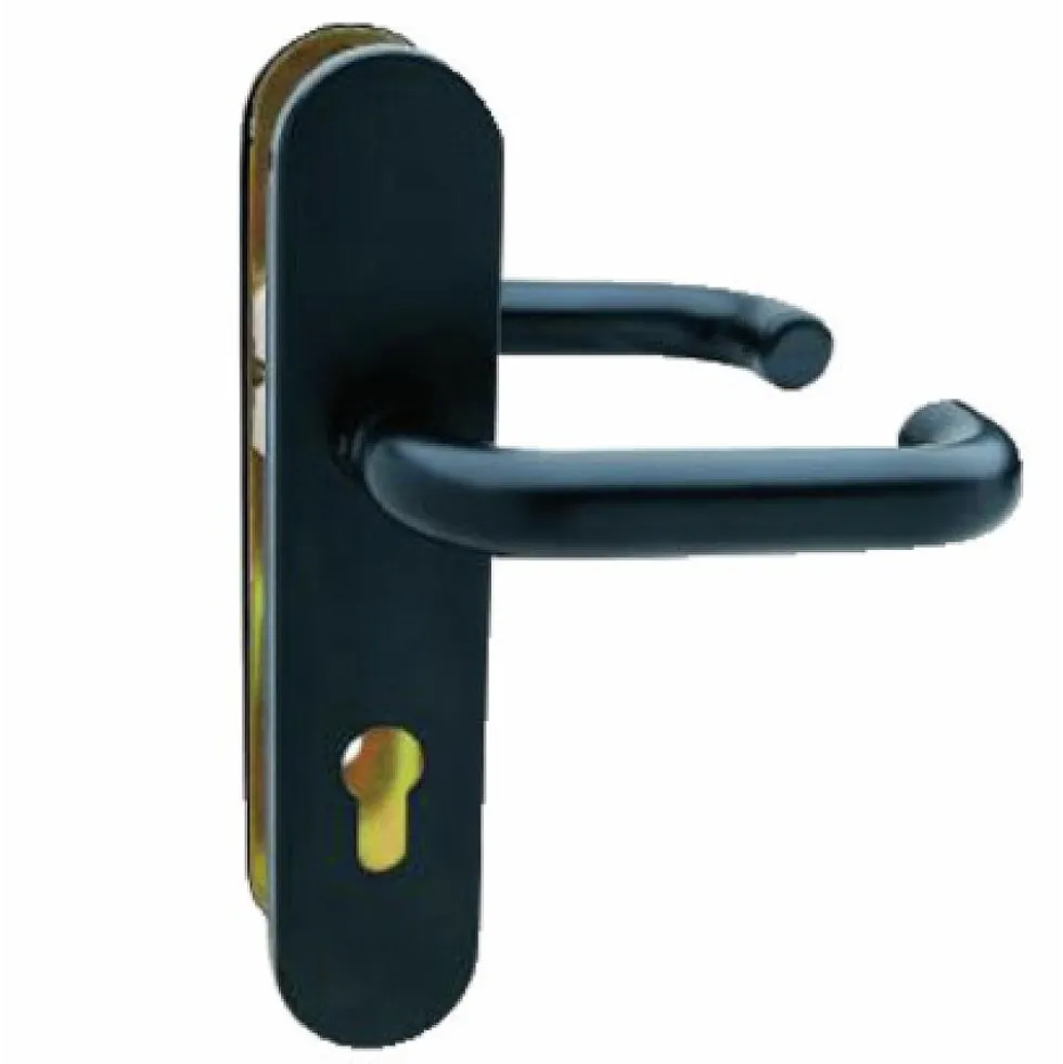 Poignées de porte sur plaques - pour serrure d'urgence - CF 5000 noir TESA Sécurité