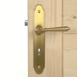 Poignées de porte sur plaques - rustiques - laiton patiné - Namur BOUVET