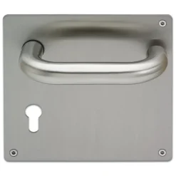Poignées de porte sur plaques renforcées 170 x 170 mm - inox A2 NORMBAU