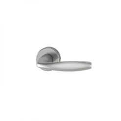 Poignées de porte sur rosaces - aspect inox - New York HOPPE