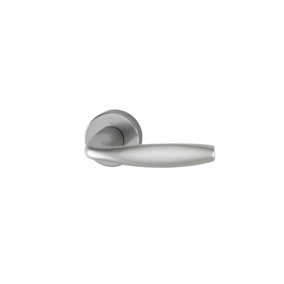 Poignées de porte sur rosaces - aspect inox - New York HOPPE