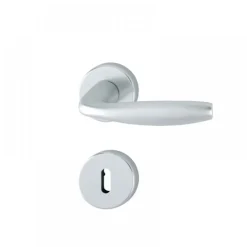 Poignées de porte sur rosaces - aspect argent - New York HOPPE