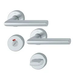 Poignées de porte sur rosaces - argent - Amsterdam HOPPE
