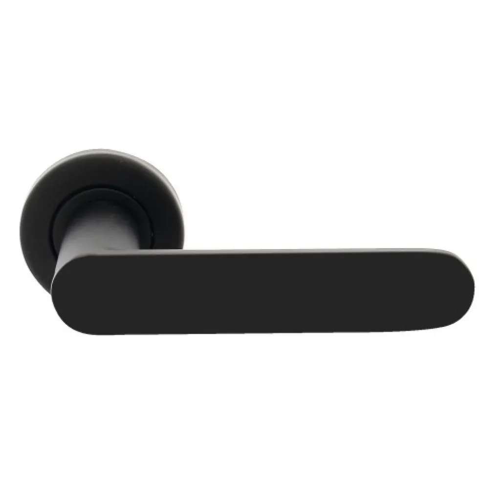 Poignées de porte sur rosaces - aluminium noir mat - Meudon CADAP