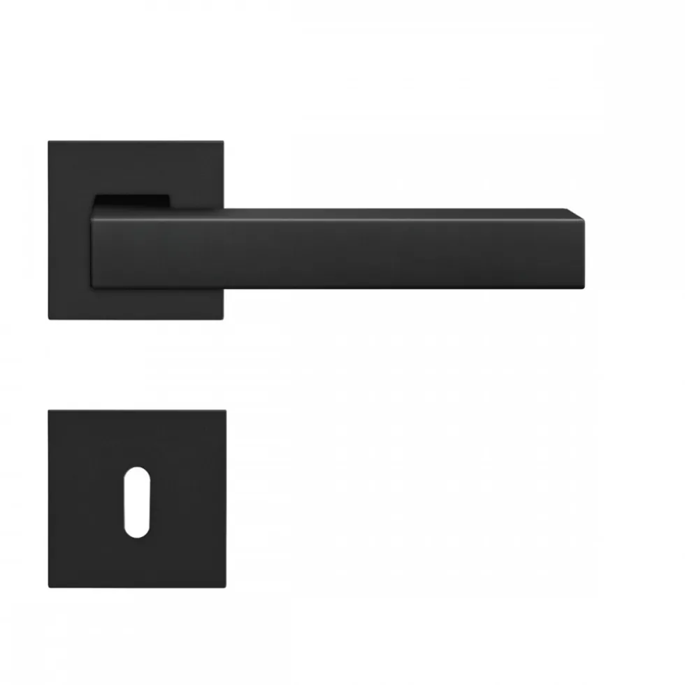 Poignées de porte sur rosaces carrées EPL 46Q Seattle - noir mat KARCHER DESIGN