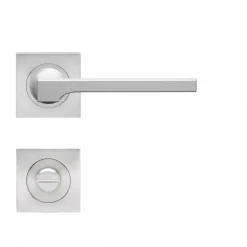 Poignées de porte sur rosaces carrées série ER 57Q Soho - inox satiné KARCHER DESIGN