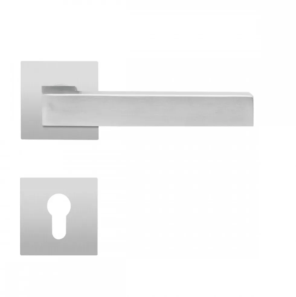 Poignées de porte sur rosaces carrées EPL 46Q Seattle - satiné KARCHER DESIGN