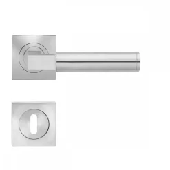 Poignées de porte sur rosaces carrées ER 31Q Tasmania -inox satiné KARCHER DESIGN
