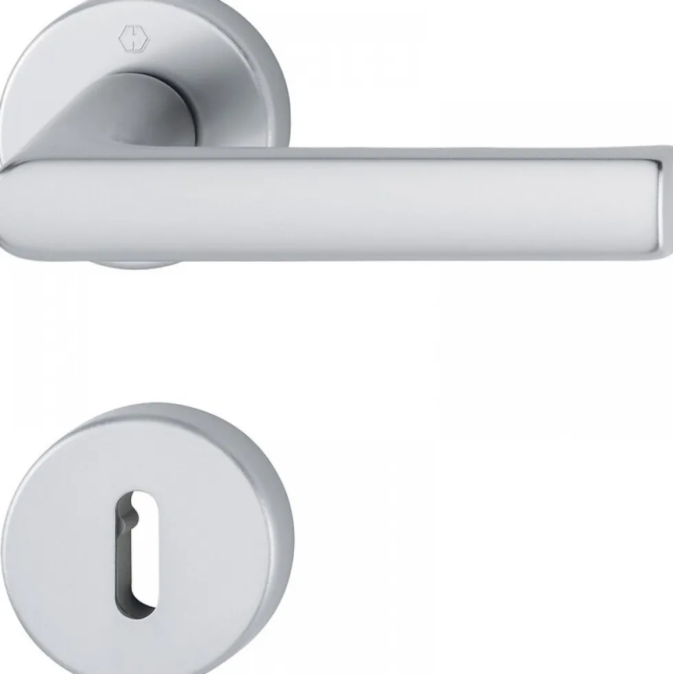 Poignées de porte sur rosaces Hambourg - finition argent HOPPE