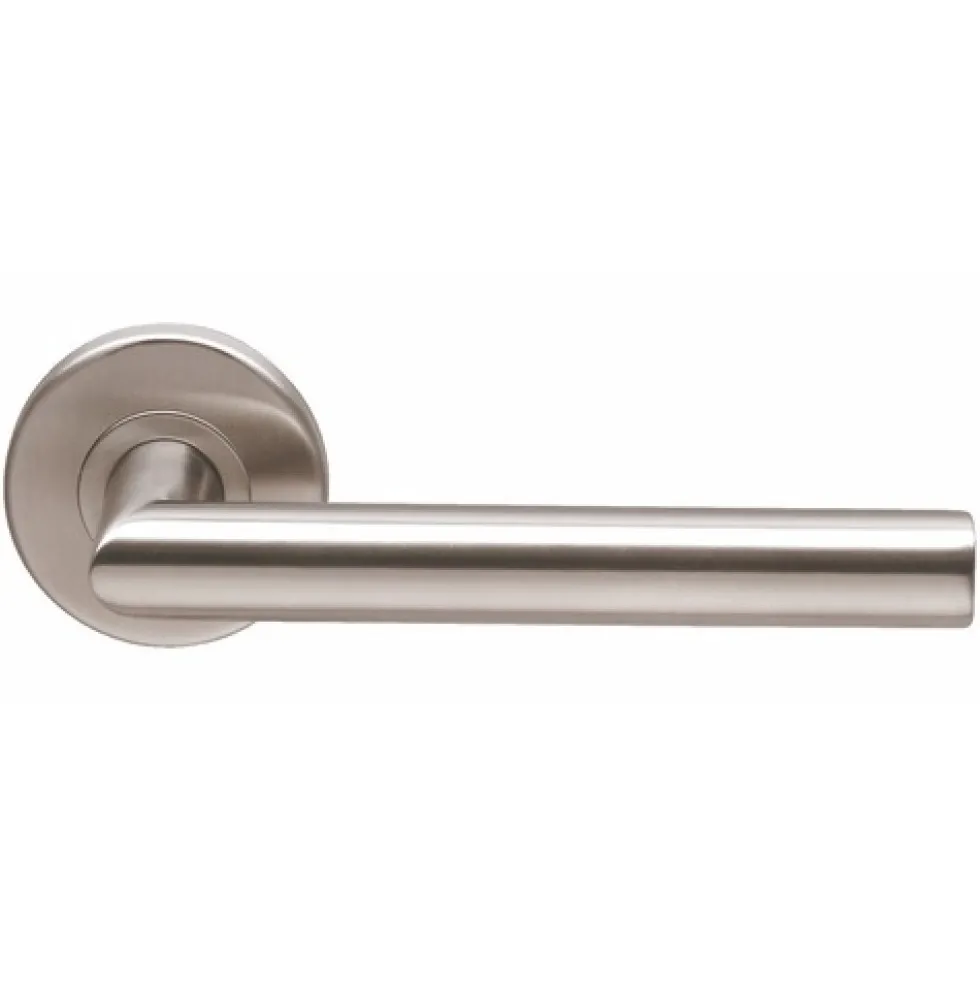 Poignées de porte sur rosaces rondes - inox - EST 21 NORMBAU