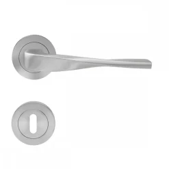 Poignées de porte sur rosaces rondes série ER 88 Nevada - inox satiné KARCHER DESIGN
