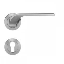 Poignées de porte sur rosaces rondes série ER 87 Las Vegas - satiné KARCHER DESIGN