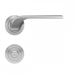 Poignées de porte sur rosaces rondes série ER 87 Las Vegas - satiné KARCHER DESIGN