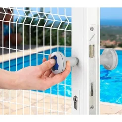 Poignées de sécurité à bouton pour portillon de piscine - Kid Protec MÉTALUX