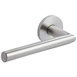 Poignées droite sur rosaces rondes - inox - profil ovale - Ovalis VACHETTE