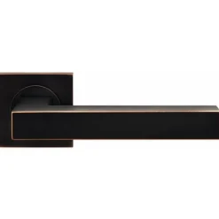 Poignées sur rosaces bec-de-cane - bronze antique - Seattle ER 46Q 81 - reconditionné KARCHER DESIGN