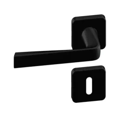 Poignées sur rosaces carrées - aluminium noir mat - Kaza VACHETTE