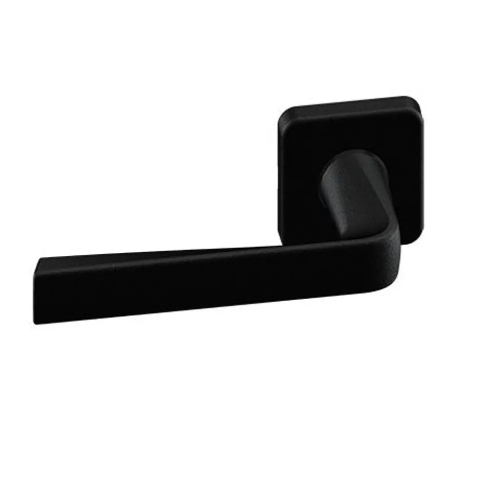 Poignées sur rosaces carrées - aluminium noir mat - Kaza VACHETTE