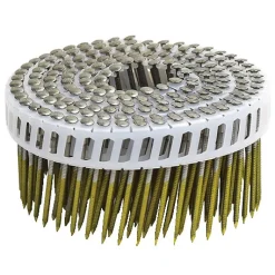 Pointes annelées inox tête bombée en rouleau plat 16° bande plastique - par 5250 ARCA-SCAB