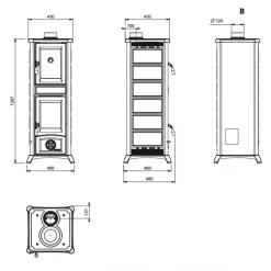 Poêle à bois avec four 7,3 kW - Pierre Naturelle - Gemma Forno 5.0 Petra LA NORDICA EXTRAFLAME