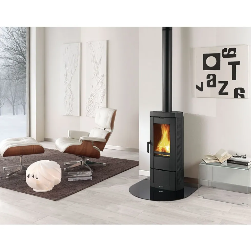 Poêle à bois en fonte émaillée 6,2 kW - Candy LEAN LA NORDICA EXTRAFLAME