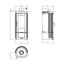 Poêle à bois en fonte émaillée 6,2 kW - Candy LEAN LA NORDICA EXTRAFLAME