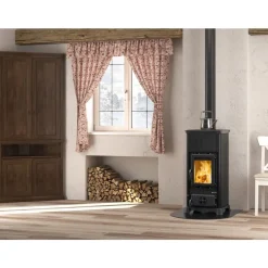 Poêle à bois en fonte émaillée 6,5 kW Noir anthracite - Emiliana.165 Steel LA NORDICA EXTRAFLAME