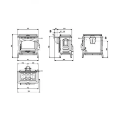 Poêle à bois en fonte émaillé 11,9 kW - Isotta.16 LA NORDICA EXTRAFLAME