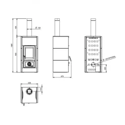 Poêle à bois 7,0 kW avec revêtement en pierre Vulcan - Asia 5.0 LA NORDICA EXTRAFLAME