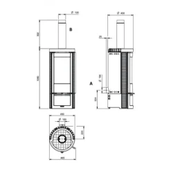 Poêle à bois rond en fonte émaillée - 7,5 kW - Marlena.16 LA NORDICA EXTRAFLAME