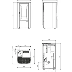 Poêle à granulés étanche - 7 kW - réservoir 11 kg - noir - Lina Top LA NORDICA EXTRAFLAME