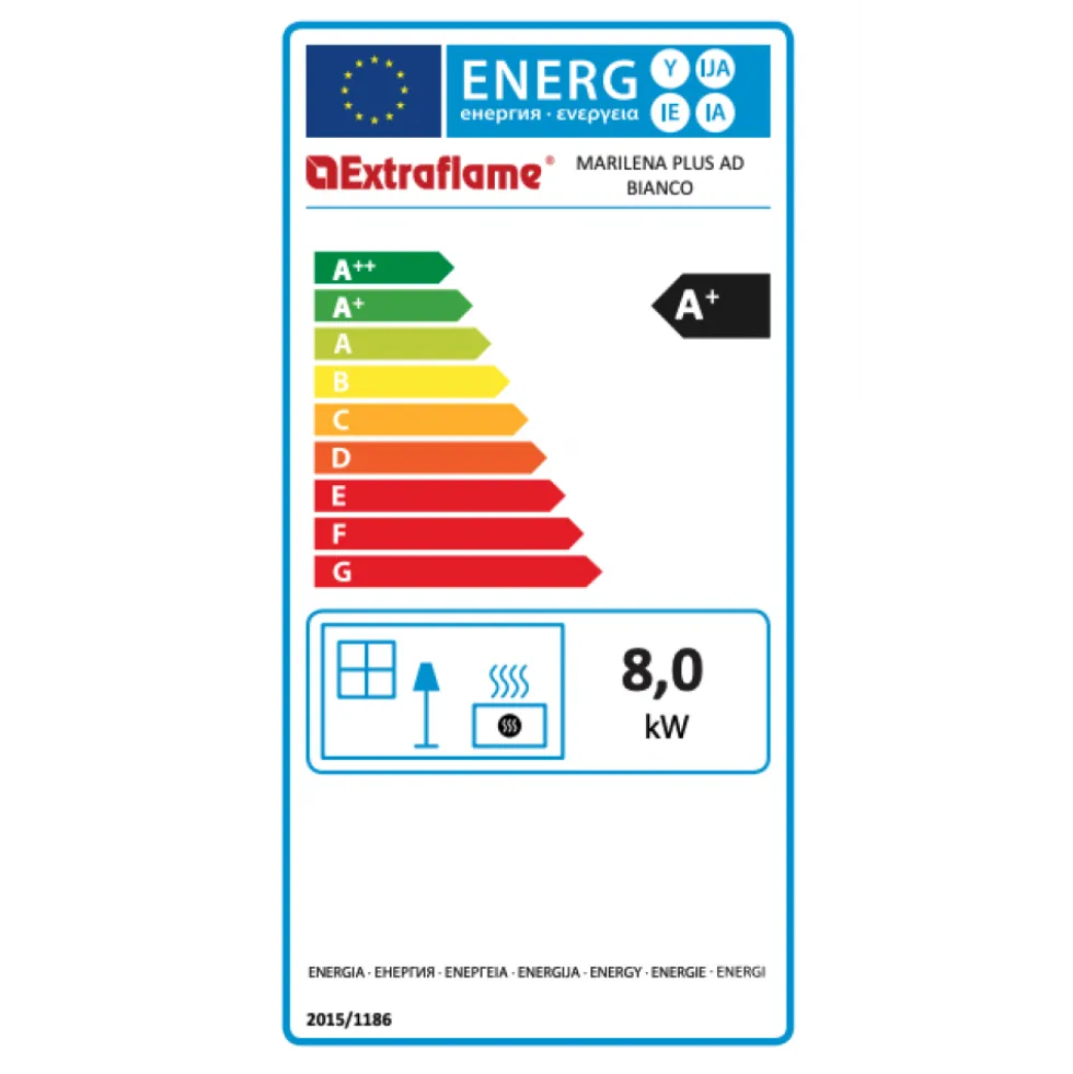 Poêle à granulés étroit et canalisé - 10 kW - Marilena Plus Petra AD LA NORDICA EXTRAFLAME